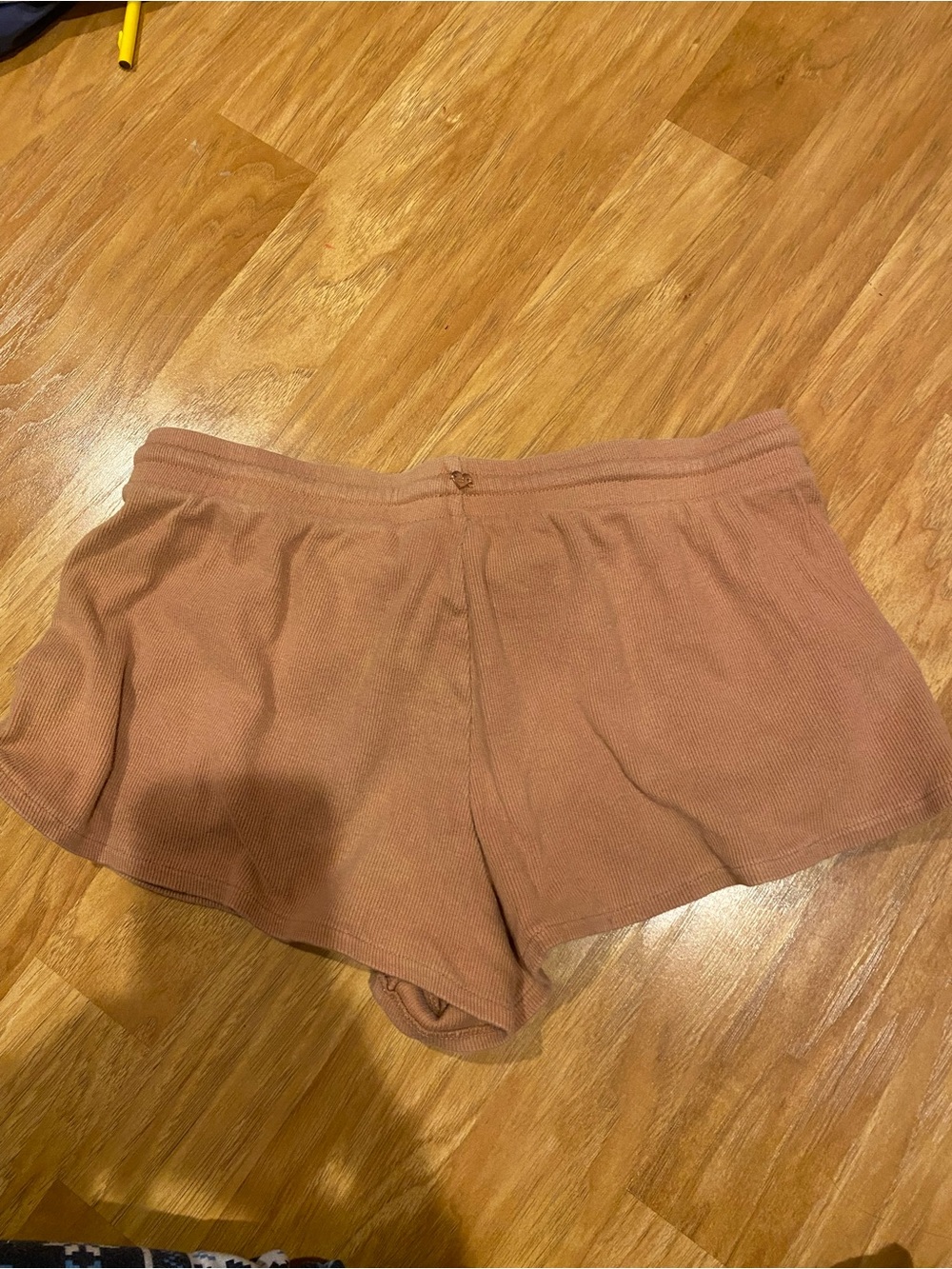 LA Hearts Ribbed Athletic Shorts in Light Brown
